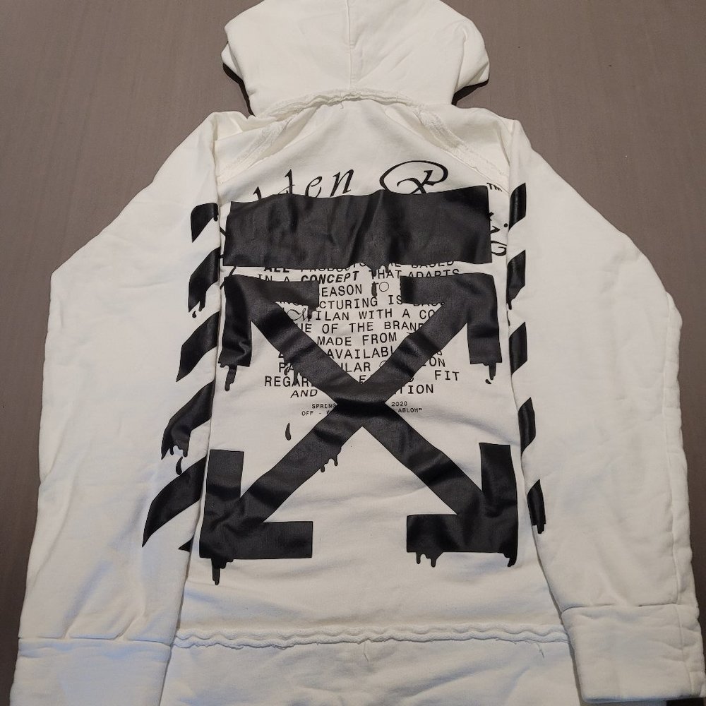 Off-White White Dripping Arrow Incompiuto Hoodie